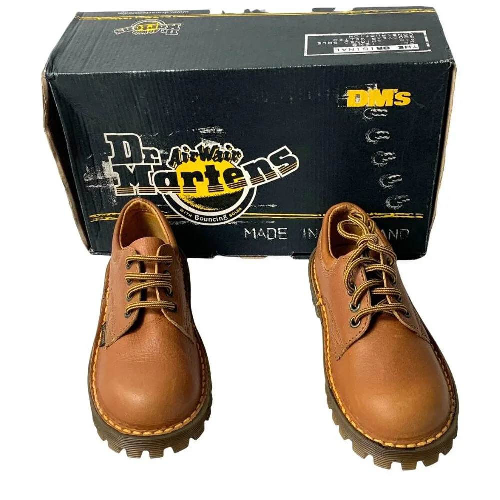 Y2K Dr Martens‎ Gibson Kids Made in England Brown Leather Oxfords